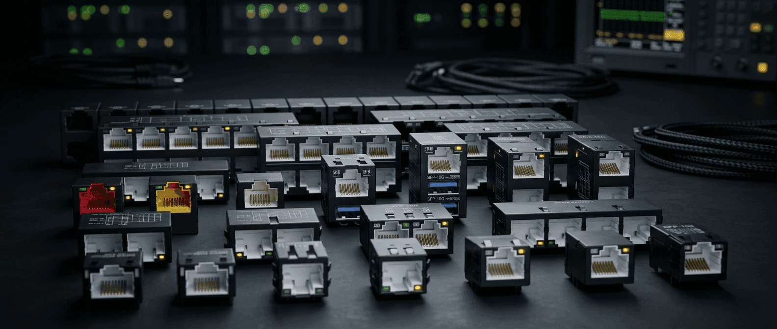 RJ11/RJ45 Connectors for Network Data Communications